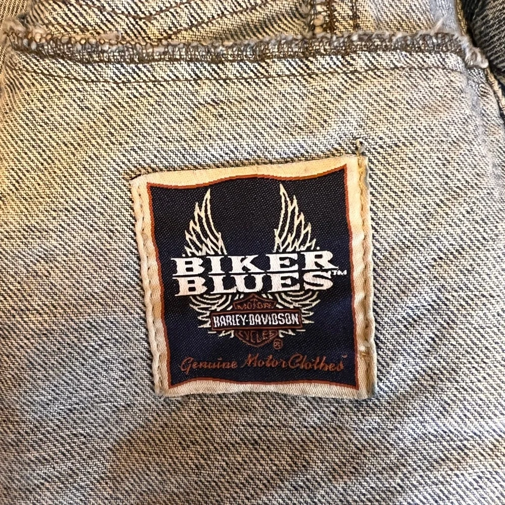 Harley Davidson Embroidered Denim Vest - Size XL